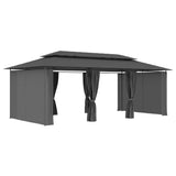 Vidaxl Arbor med gardiner 600x298x270 cm anthracit