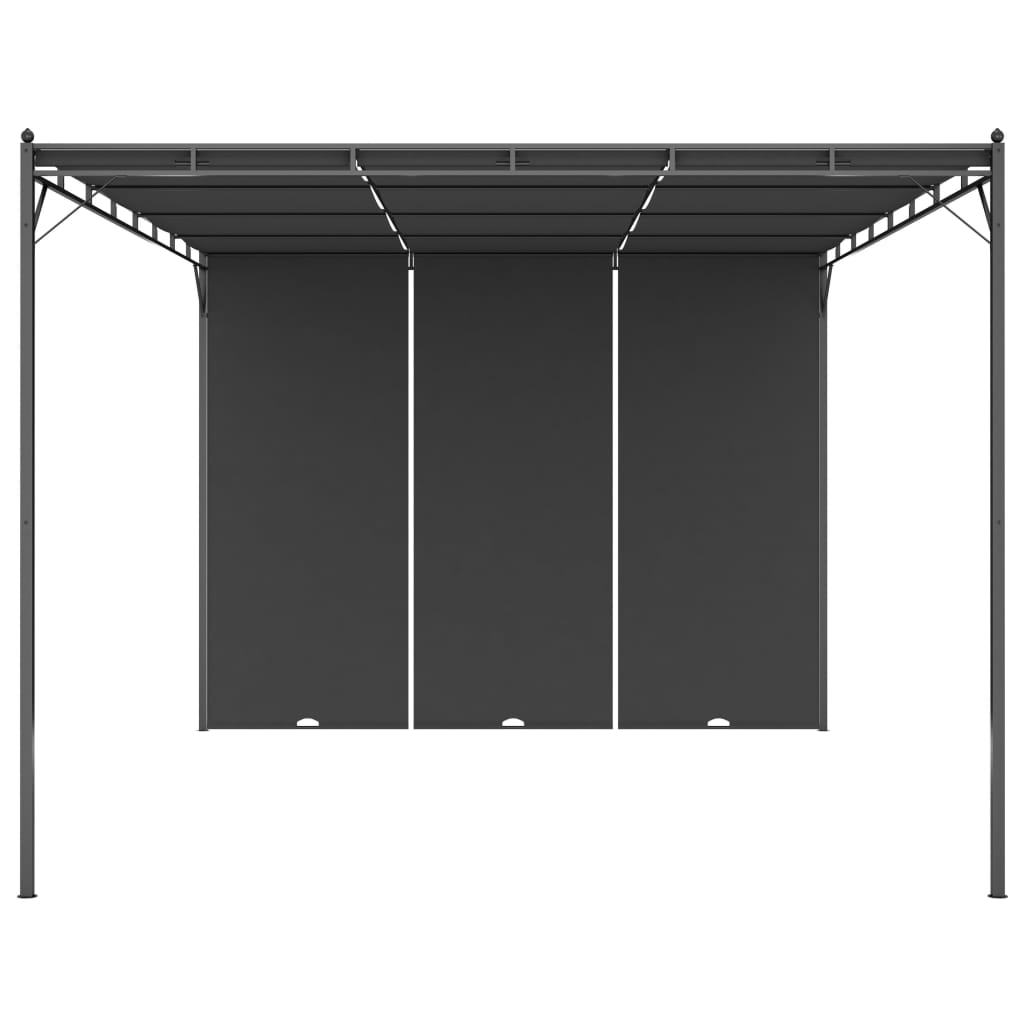 Vidaxl Garden Practor med sideforhæng 4x3x2,25 m anthracit