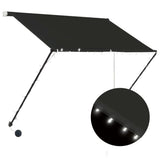 Vidaxl Luifel kan udvides med LED 150x150 cm antracit