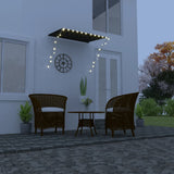Vidaxl Luifel kan udvides med LED 150x150 cm antracit