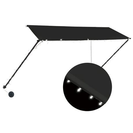 Vidaxl Luifel kan udvides med LED 300x150 cm antracit