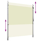 Vidaxl Roller Blind til eksterne 200x270 cm creme