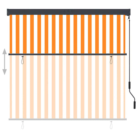 Vidaxl rolgordijn voor buiten 160x250 cm wit en oranje