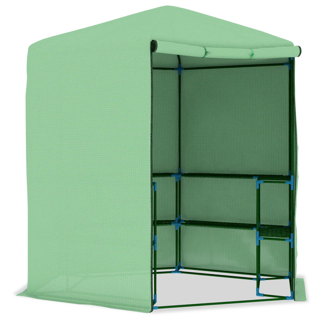 Vidaxl Tuinkas med hylder 227x223 cm stål