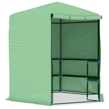 Vidaxl Tuinkas med hylder 227x223 cm stål