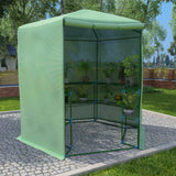 Vidaxl Tuinkas med hylder 227x223 cm stål
