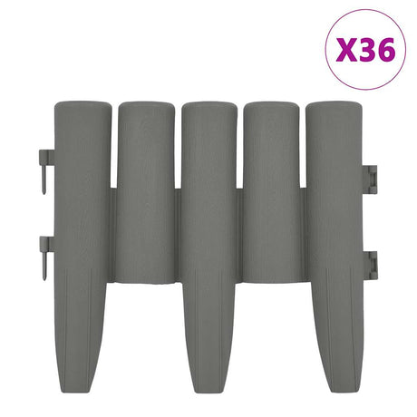 Vidaxl Gazon kanter 36 ST 10 M PP Grå