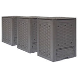 Vidaxx kompostbeholdere 3 stk 900 l 60x60x83 cm plast rattan brun