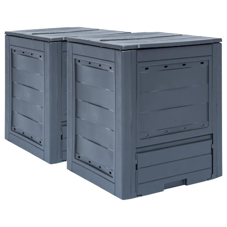 Vidaxx kompostbeholdere 2 stk 520 l 60x60x73 cm grå