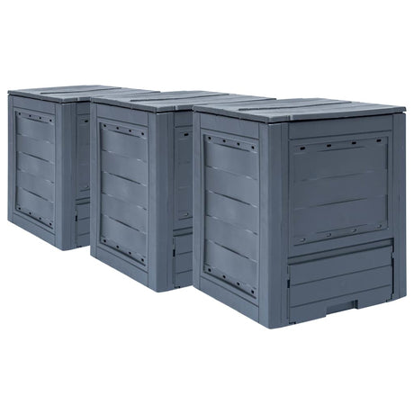 Vidaxx kompostbeholdere 3 stk 780 l 60x60x73 cm grå