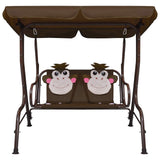Vidaxl Children's Swing Bank 115x75x110 cm stofbrun