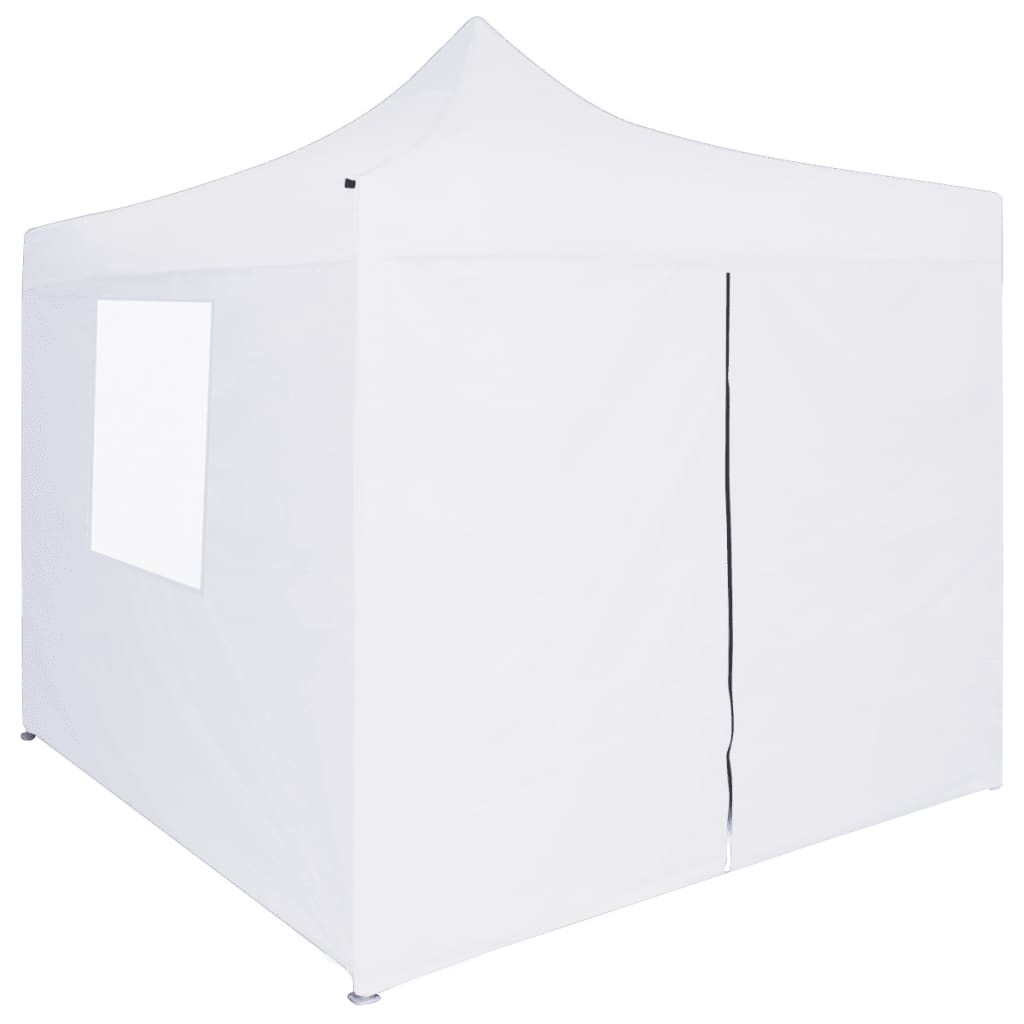 Vidaxx partytelt med 4 foldbare sidevægge 3x3 m stål hvid