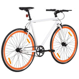 Vidaxl cykel med fast gear 700 c 59 cm hvid og orange