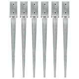 Vidaxl Ground Pins 6 pcs 7x7x75 cm galvaniseret stål sølvfarvet