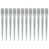 Vidaxl Ground Pins 12 St 7x7x75 cm galvaniseret stål sølvfarvet