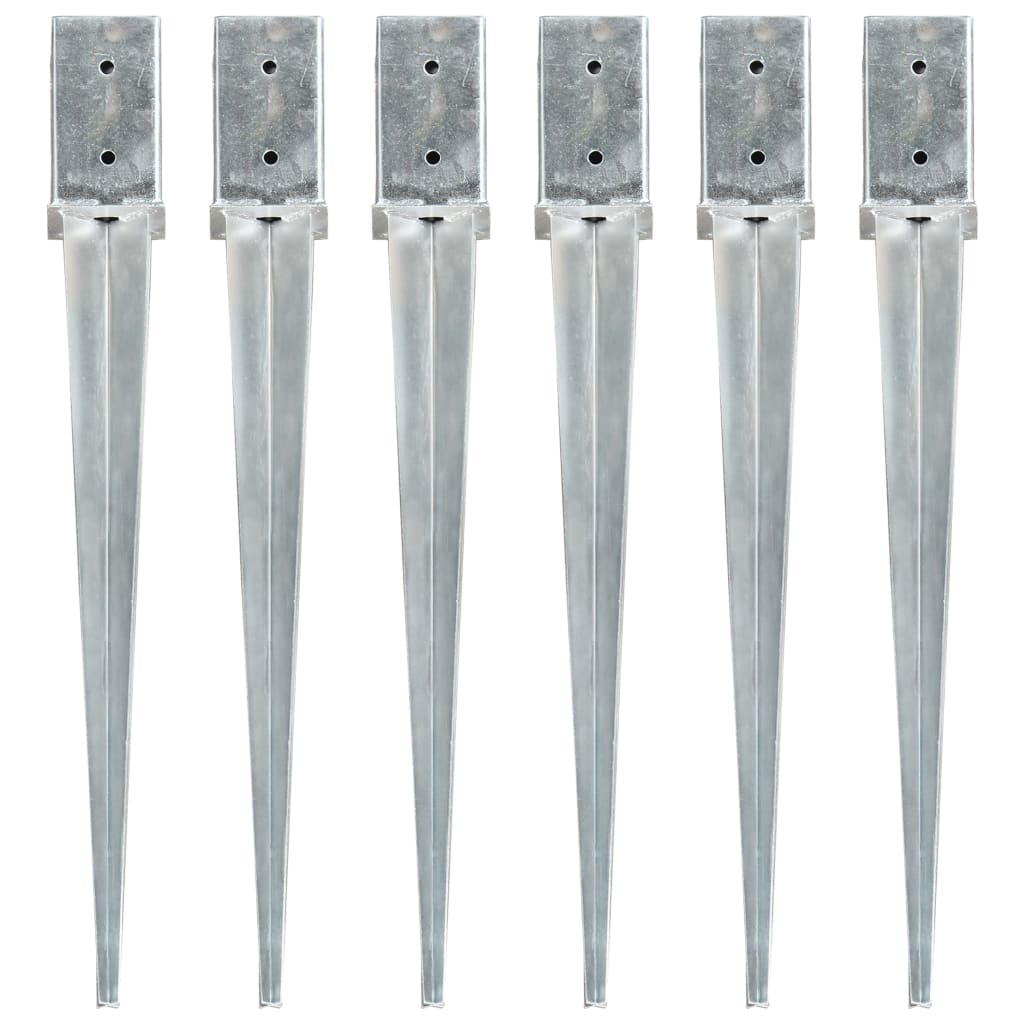 Vidaxx Ground Pegs 6 PCS 8x8x76 cm galvaniseret stål sølvfarvet
