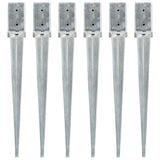 Vidaxx Ground Pegs 6 PCS 8x8x76 cm galvaniseret stål sølvfarvet