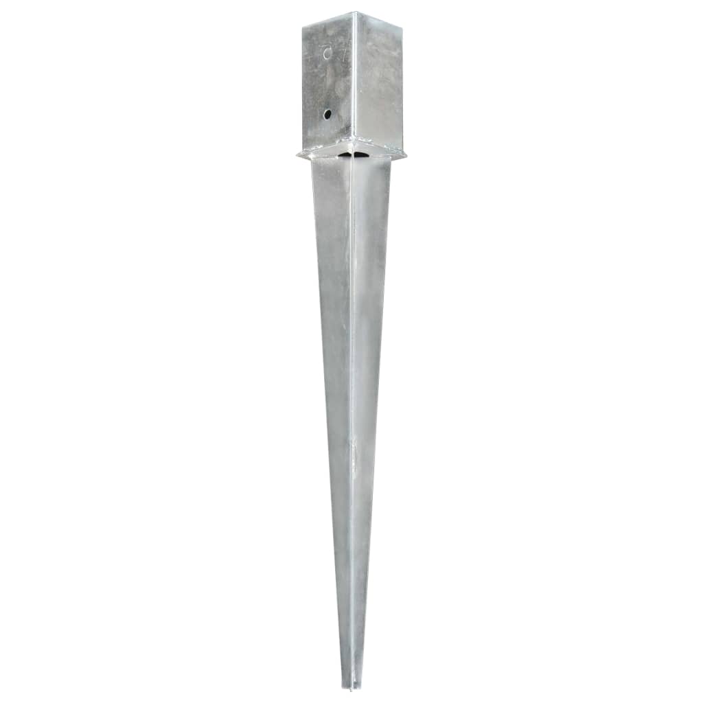 Vidaxx Ground Pegs 6 PCS 8x8x76 cm galvaniseret stål sølvfarvet