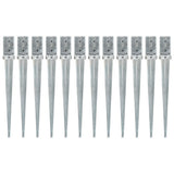 Vidaxx Ground Pegs 12 stk 8x8x76 cm galvaniseret stål sølvfarvet