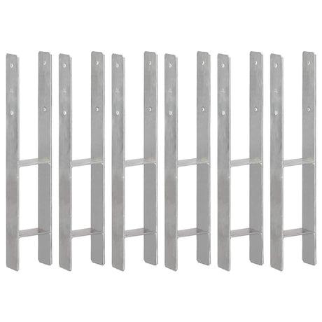 Vidaxl Ground Anchors 6 stk 10x6x60 cm galvaniseret stål sølvfarvet
