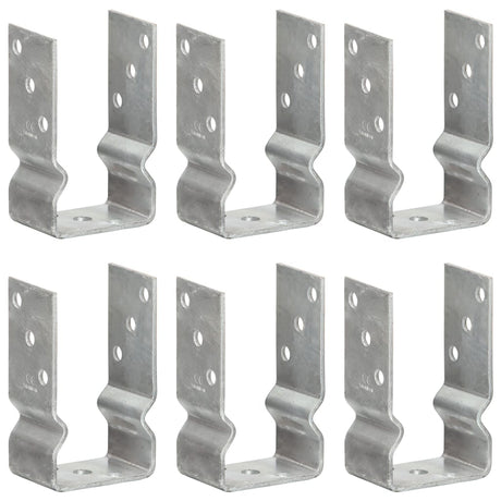 Vidaxl Ground Anchors 6 stk 8x6x15 cm galvaniseret stål sølvfarvet