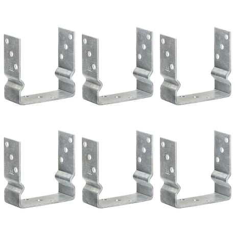 Vidaxl Ground Anchors 6 St 14x6x15 cm galvaniseret stål sølvfarvet