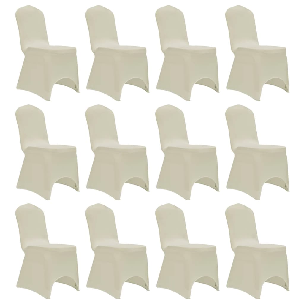 VidaXL sædebetræk stretch 12 stk creme