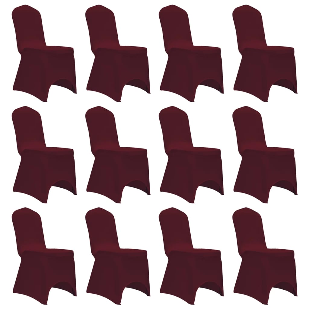 VidaXL stolebetræk stretch 12 stk bordeaux rød