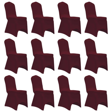 VidaXL stolebetræk stretch 12 stk bordeaux rød