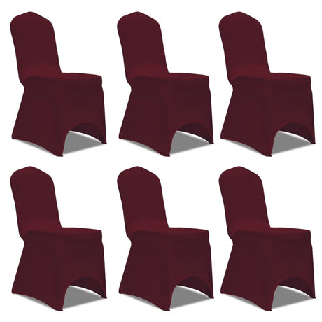 VidaXL stolebetræk stretch 12 stk bordeaux rød