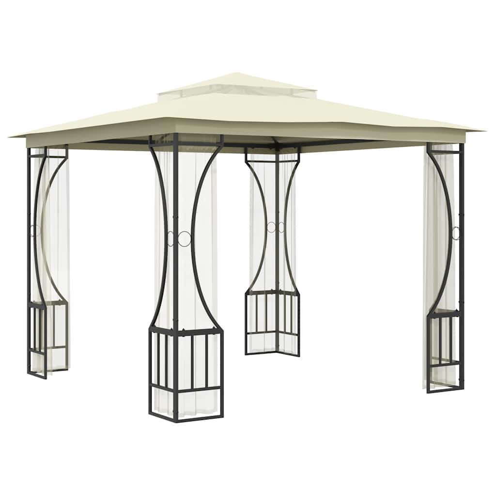 Vidaxl Arbor med NETS 300x300x265 cm creme -farvet
