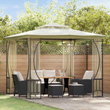 Vidaxl Arbor med NETS 300x300x265 cm creme -farvet