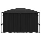 Vidaxl Arbor med gardiner 400x300x265 cm anthracit