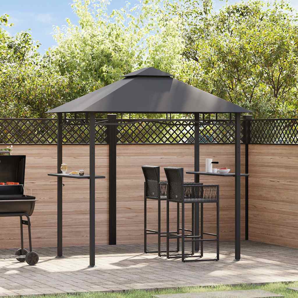 Vidaxl Barbecue Pavilion 240x150x255 cm stål antracit