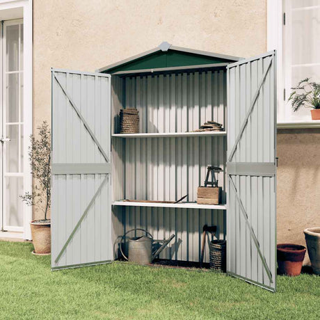 Vidaxl Garden Shed 116x45x175 cm galvaniseret stålgrøn