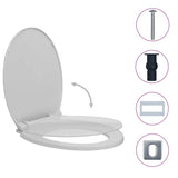Vidaxl toiletsæde soft-close og quick-release oval lysegrå