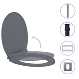 Vidaxl toilet sæde blødt tæt og oval grå med hurtig frigivelse