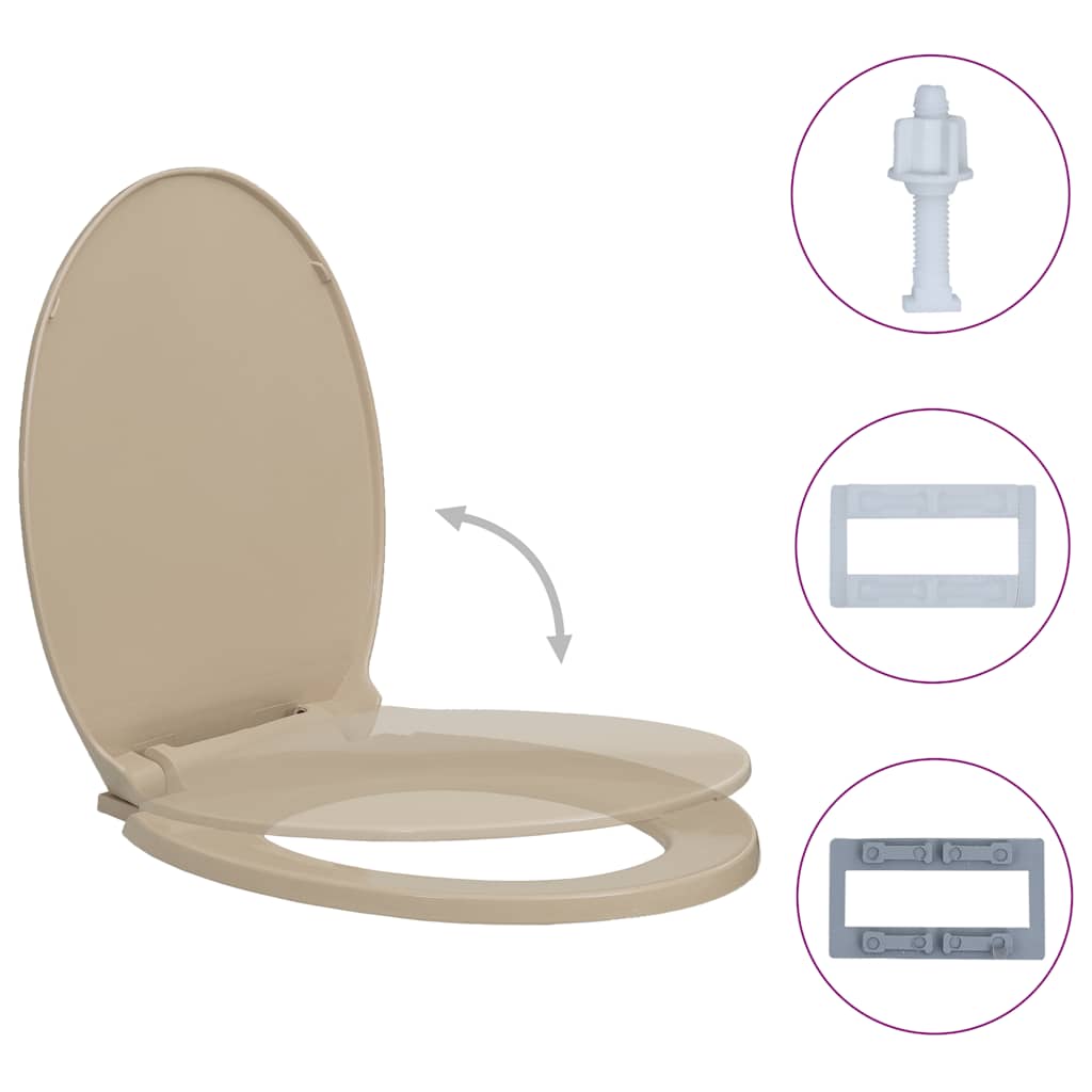 Vidaxl toiletsæde soft-close oval beige