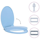 Vidaxl toilet sæde blød tæt oval blå