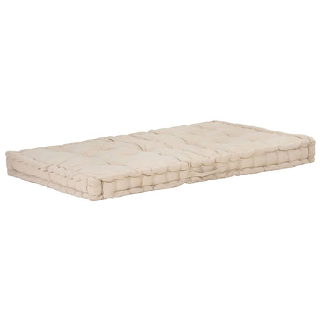 Vidaxl Palle Floor Pushion 120x80x10 cm Bomuld Beige