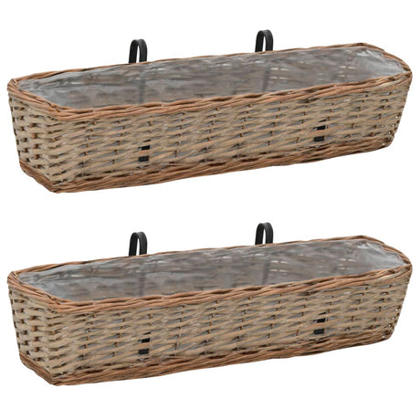 Vidaxl Balkon Bins 2 St 80 cm kurv med PE -foring