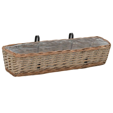 Vidaxl Balkon Bins 2 St 80 cm kurv med PE -foring