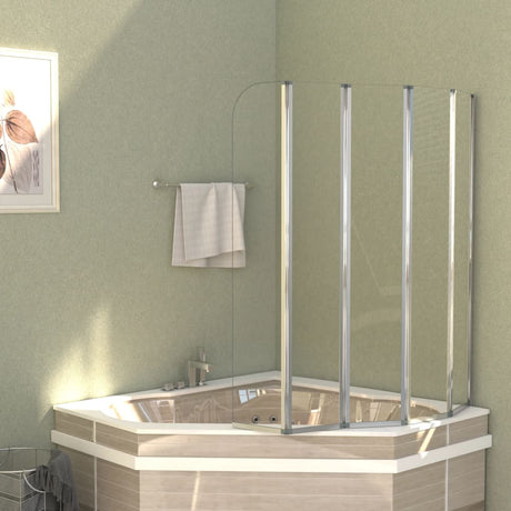 Vidaxl Bath Wall 120x140 cm hærdet glas gennemsigtig