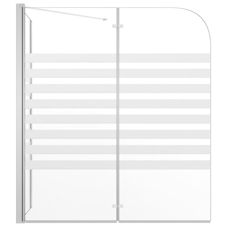 Vidaxl Bath Wall stribet 120x68x130 cm hærdet glas