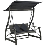 Vidaxl Swing Bank 3-Seater med tagpoly rotting grå