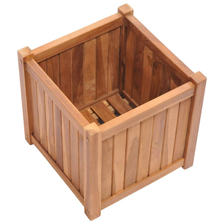 VidaXL plantekasse hævet 40x40x40 cm massiv teaktræ