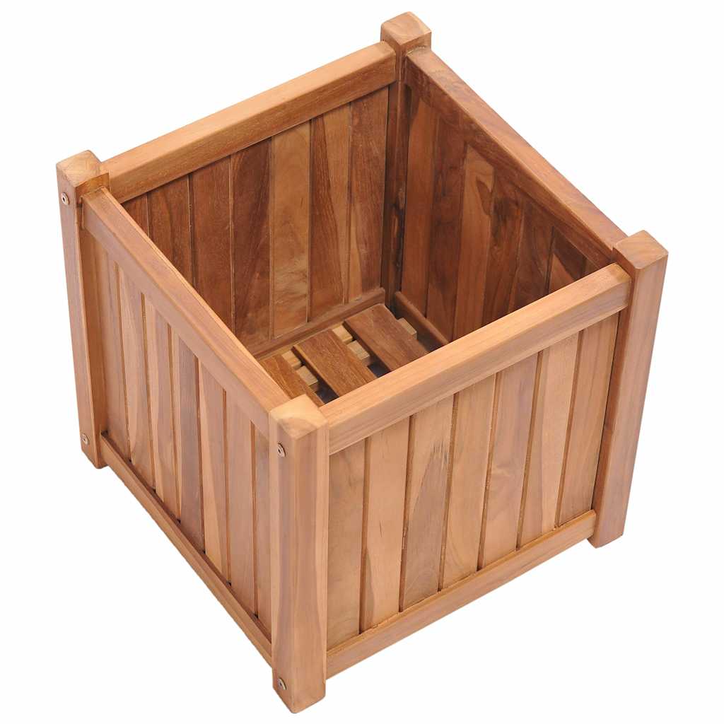 VidaXL plantekasse hævet 40x40x40 cm massiv teaktræ