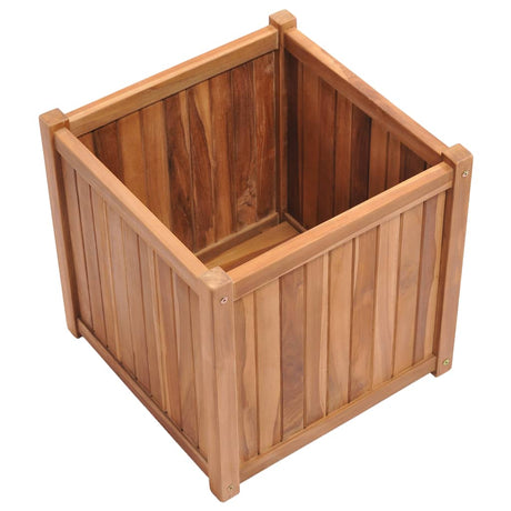 VidaXL plantekasse hævet 50x50x50 cm massiv teaktræ