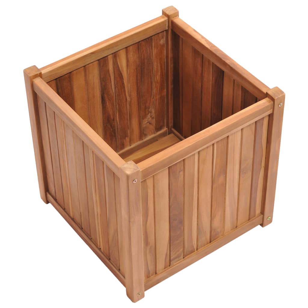 VidaXL plantekasse hævet 50x50x50 cm massiv teaktræ