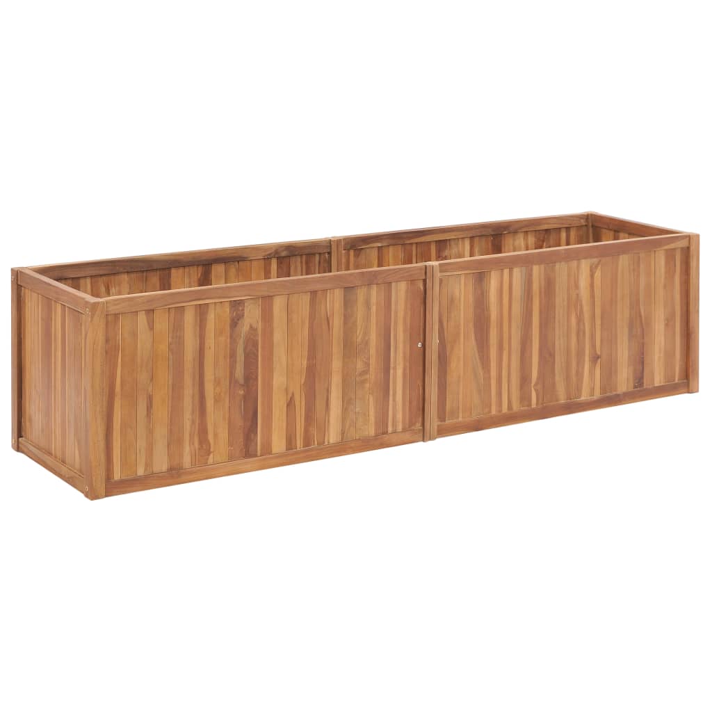 VidaXL plantekasse hævet 200x50x50 cm massiv teaktræ